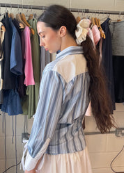 Cascade Shirt in Light Blue and Navy Stripe