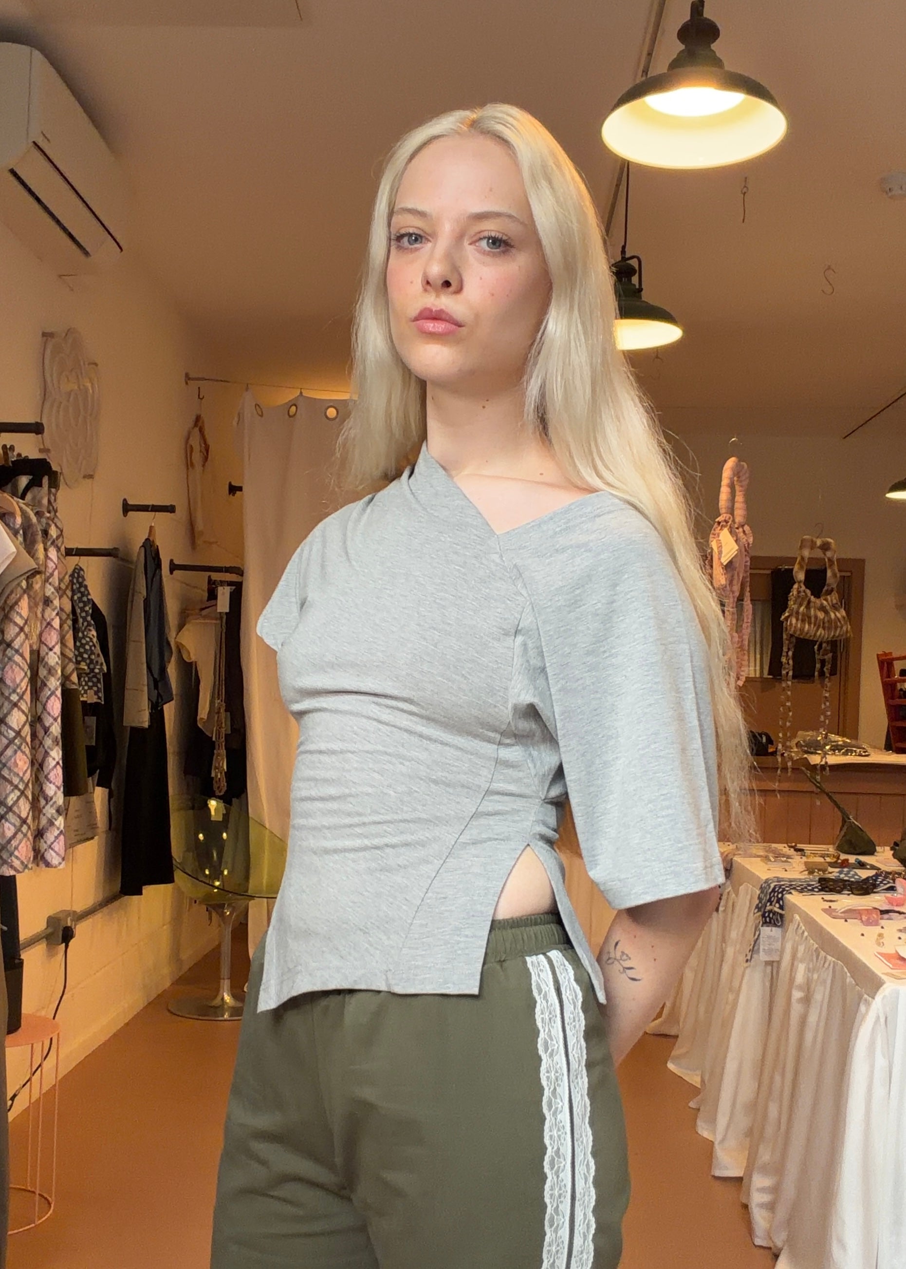 Nico Top Grey Marl