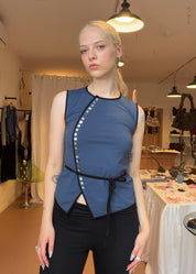 Caro Top Sleeveless in Harbor
