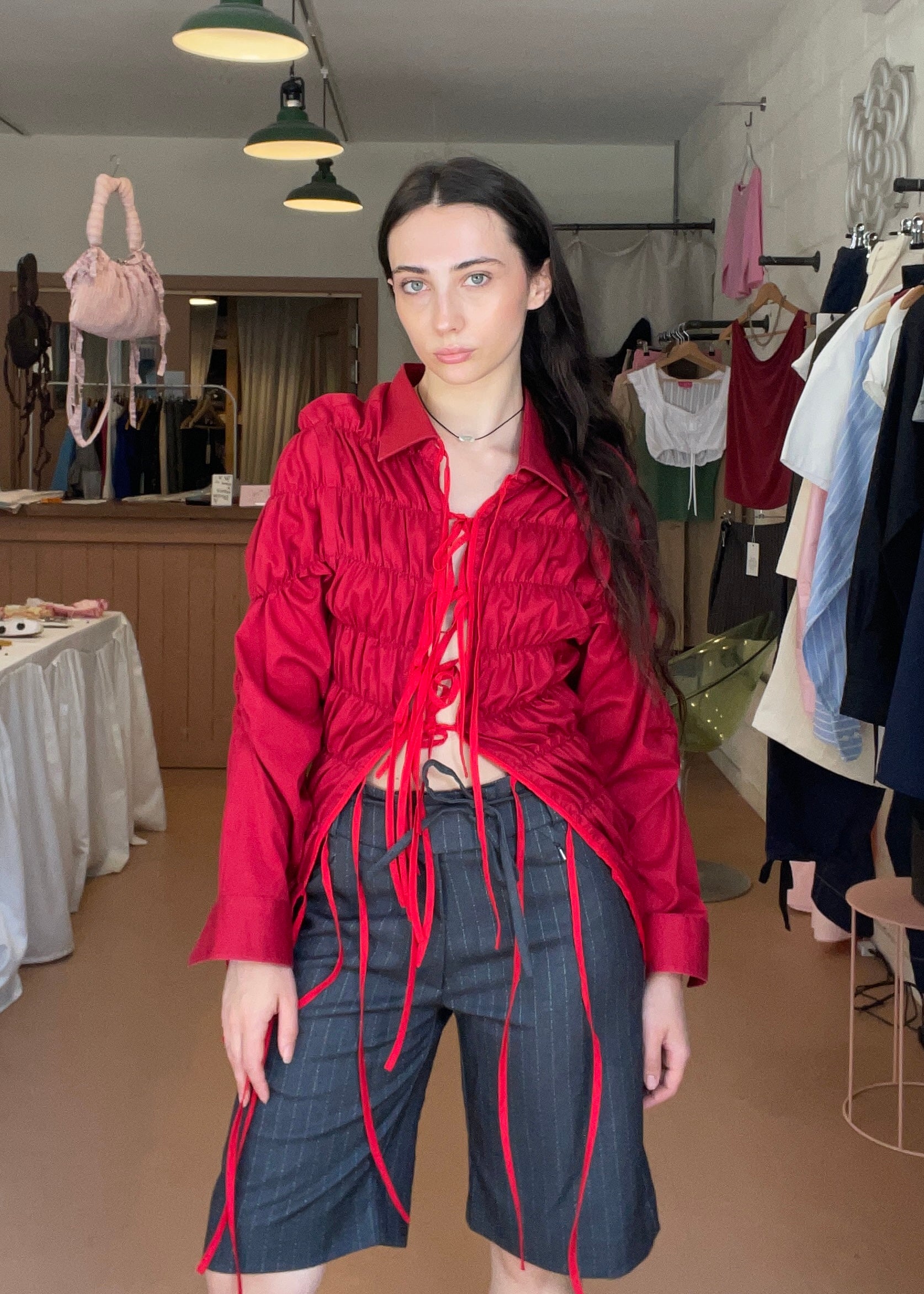 Long Espuma Shirt Cherry Red