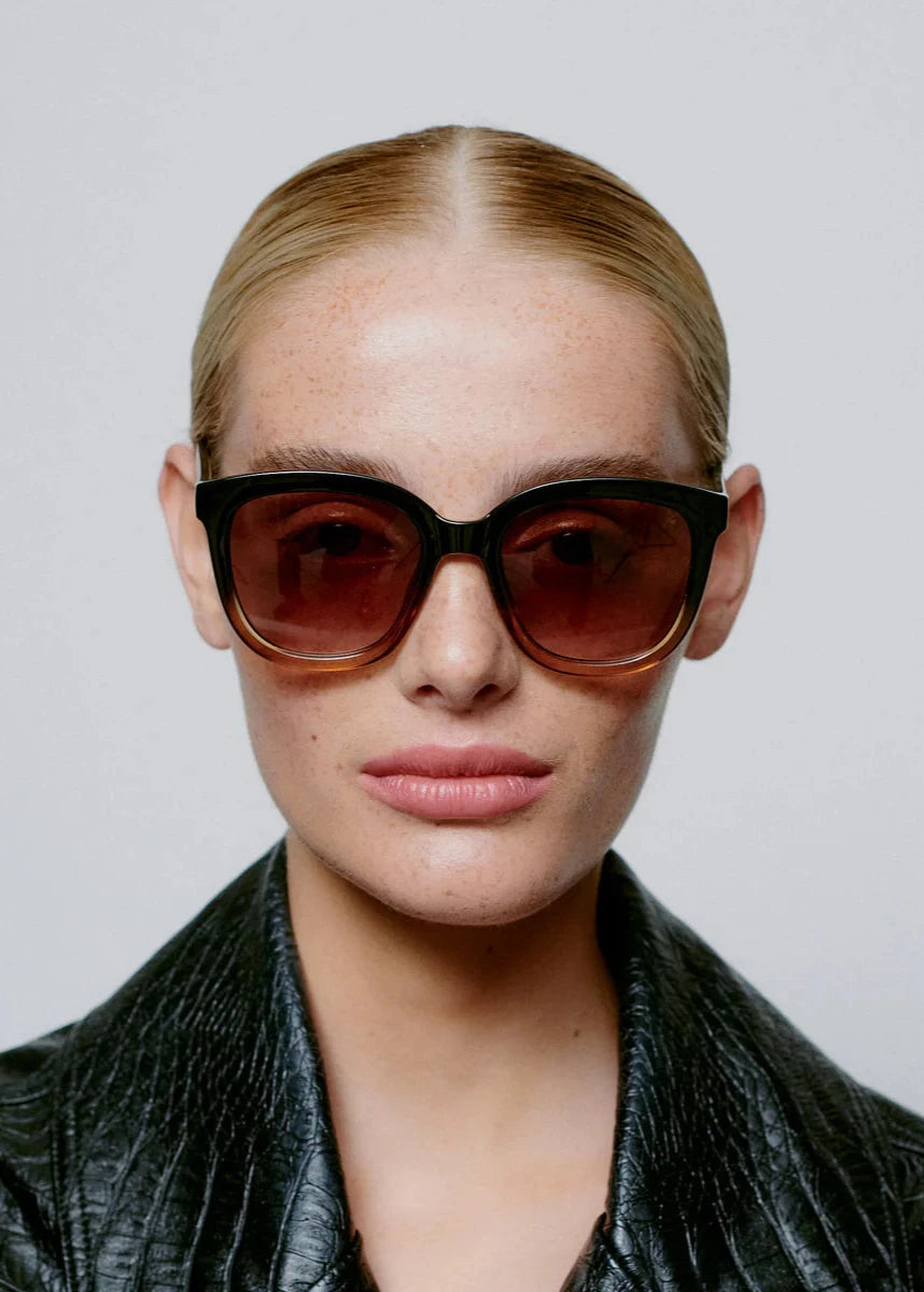 A.Kjaerbede Sunglasses Billy Black Brown Transparent Model Front 2