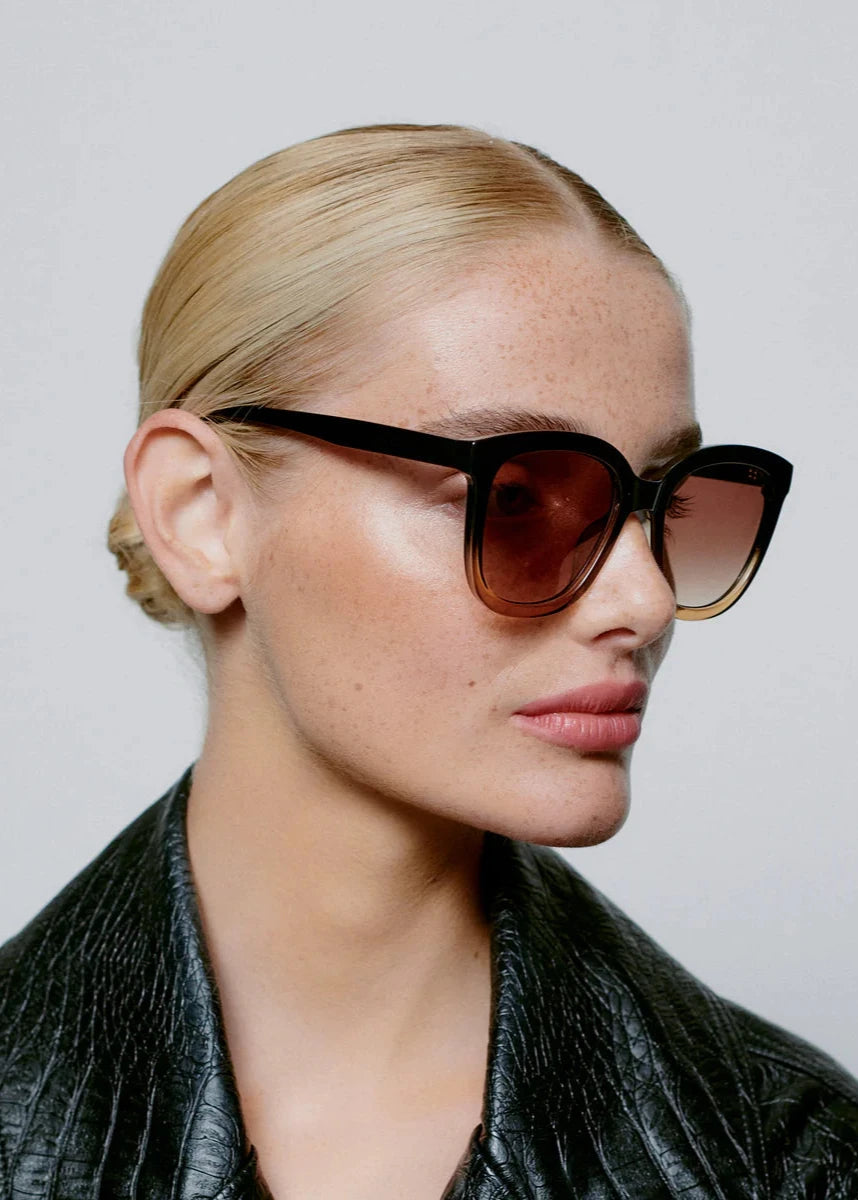 A.Kjaerbede Sunglasses Billy Black Brown Transparent Model Side 2