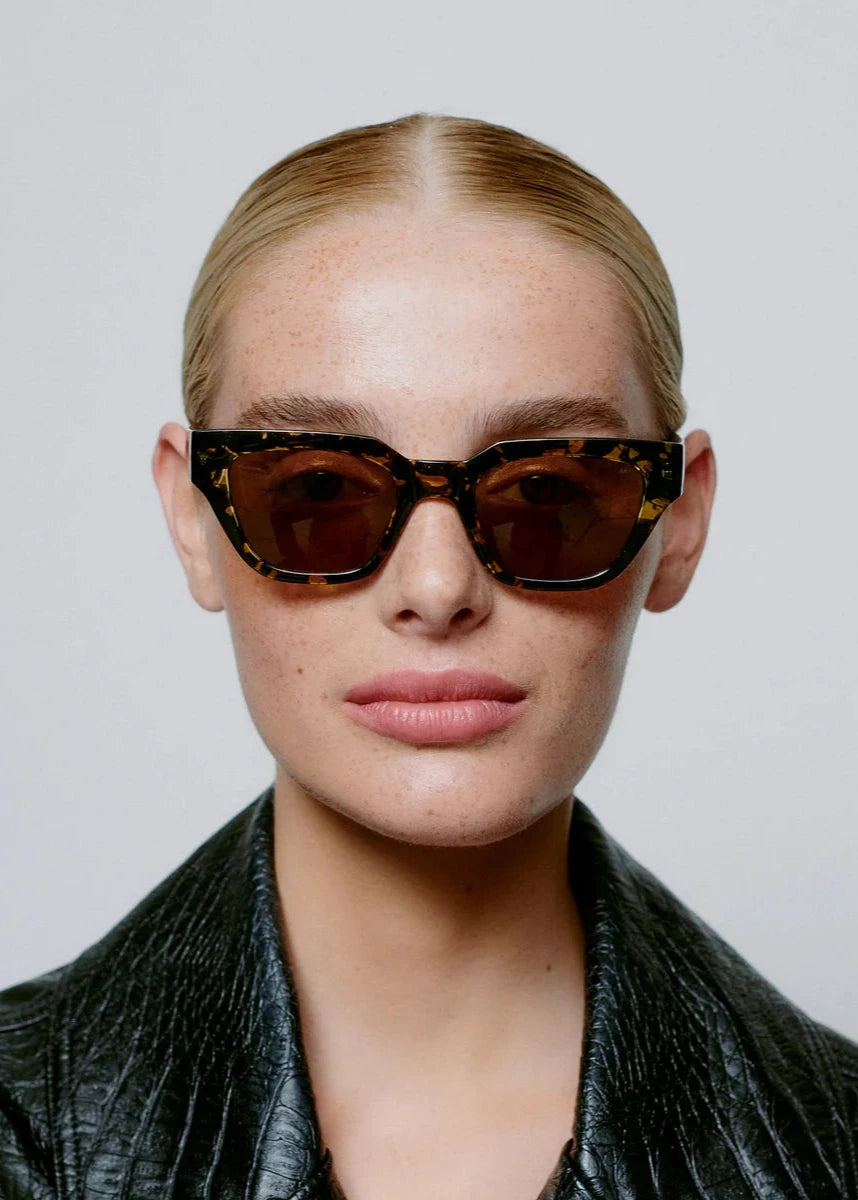 A.Kjaerbede Sunglasses Kaws Black Yellow Tortoise Model Front 2