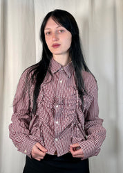 Valentines Shirt in Burgundy Plaid