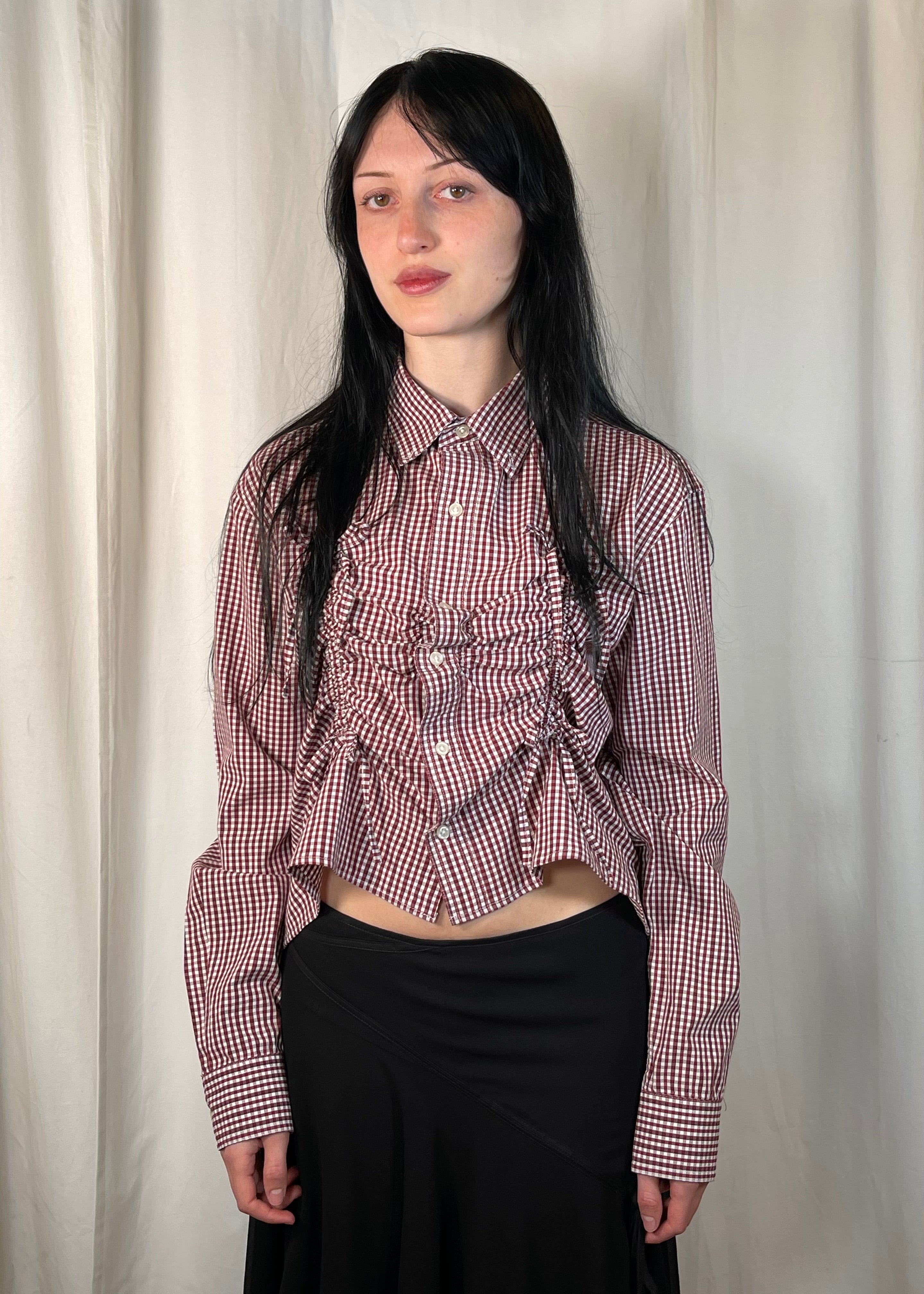Valentines Shirt in Burgundy Plaid