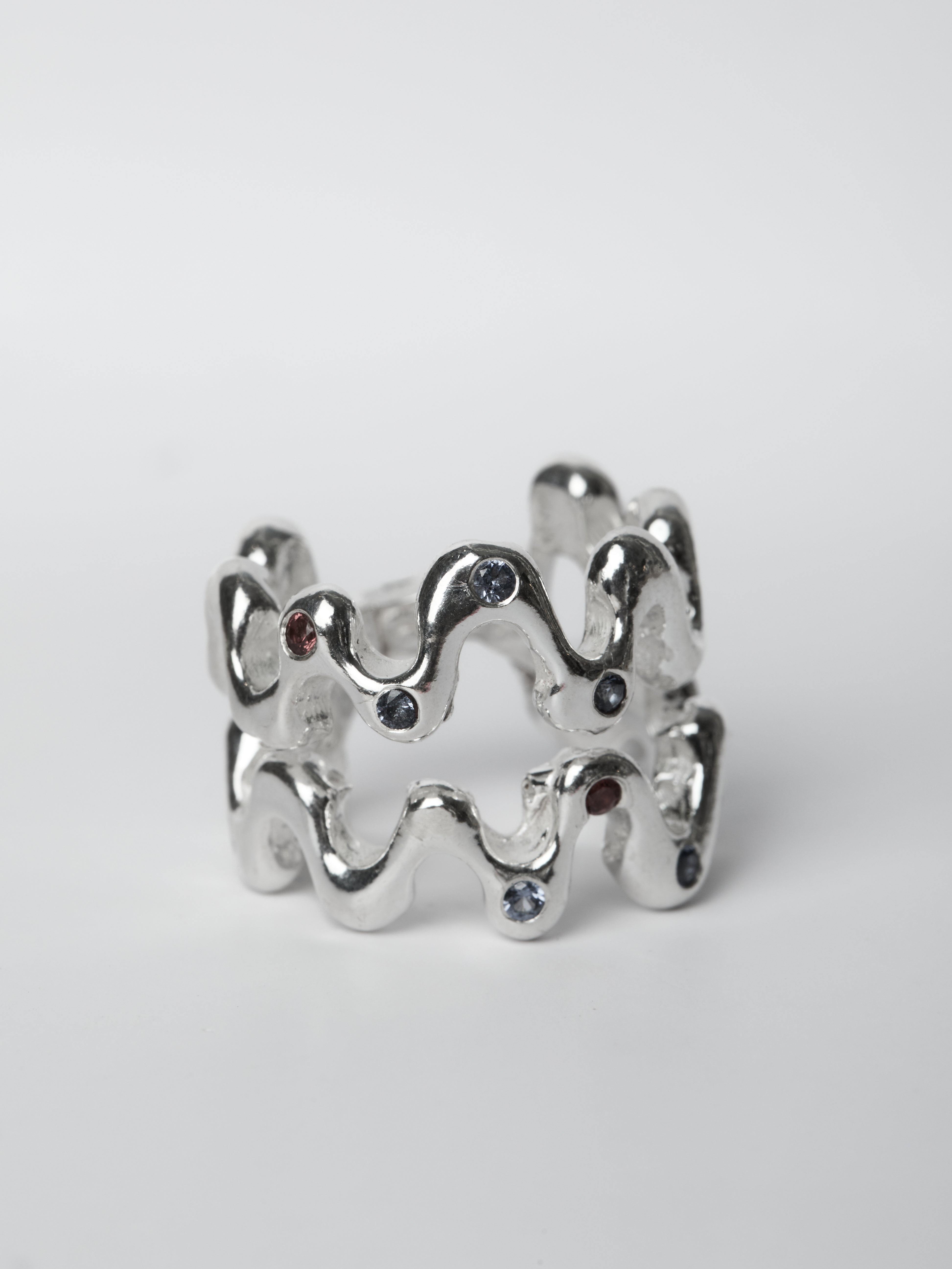 AREESHA LEHRDAR RING TANZANITE RHODITE 