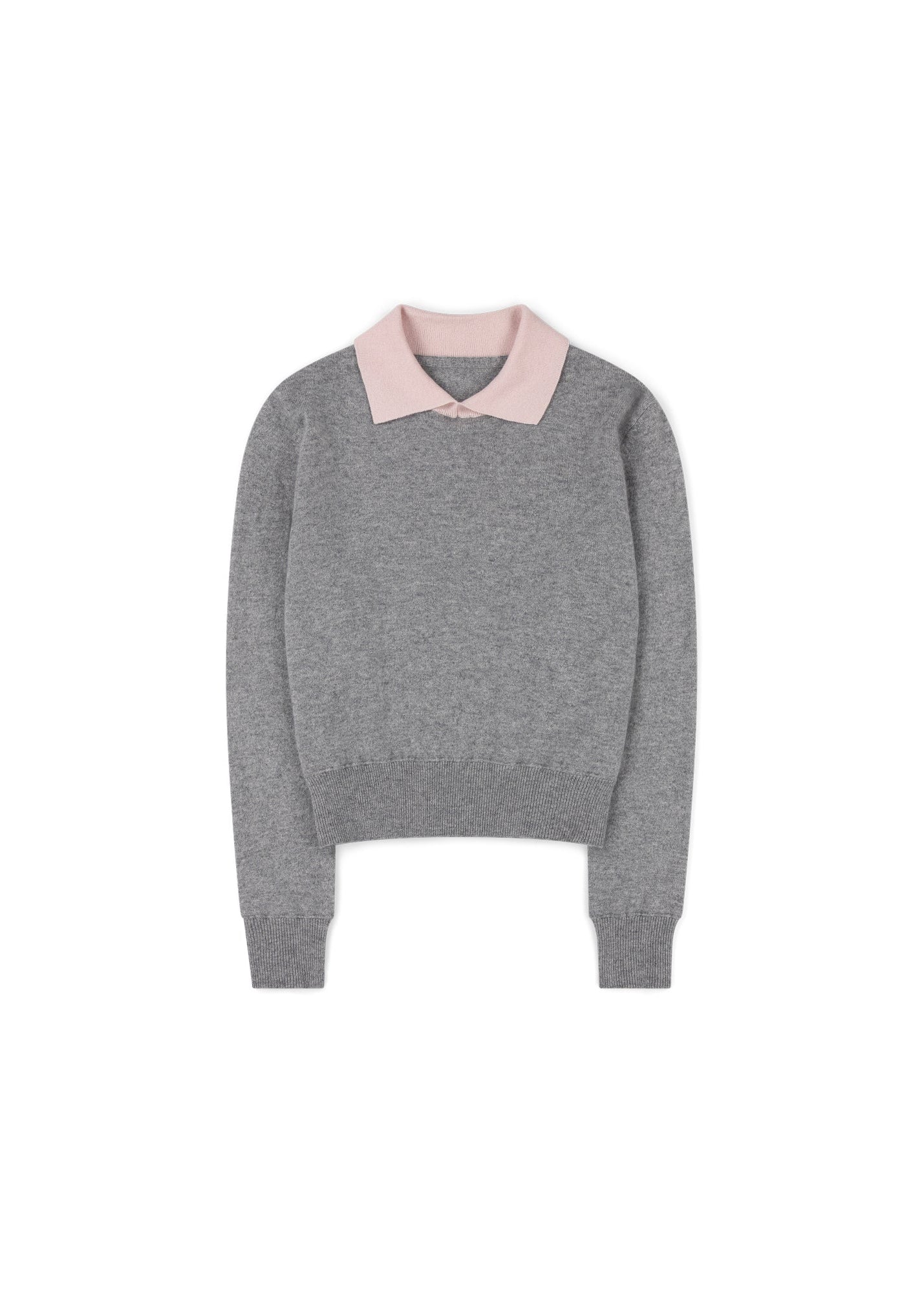 Aria Jumper in Grey & Light Pink