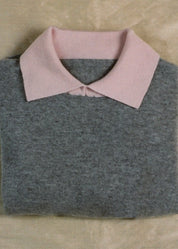 Aria Jumper in Grey & Light Pink