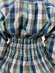 Corset Shirt in Aqua Plaid