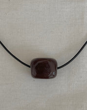 Brown Glass Cube Necklace