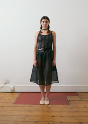 Bella Wynne Inverted Pleat Dress Cotton Organdie Black Back Lookbook