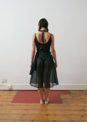 Bella Wynne Inverted Pleat Dress Cotton Organdie Black Back Lookbook Back