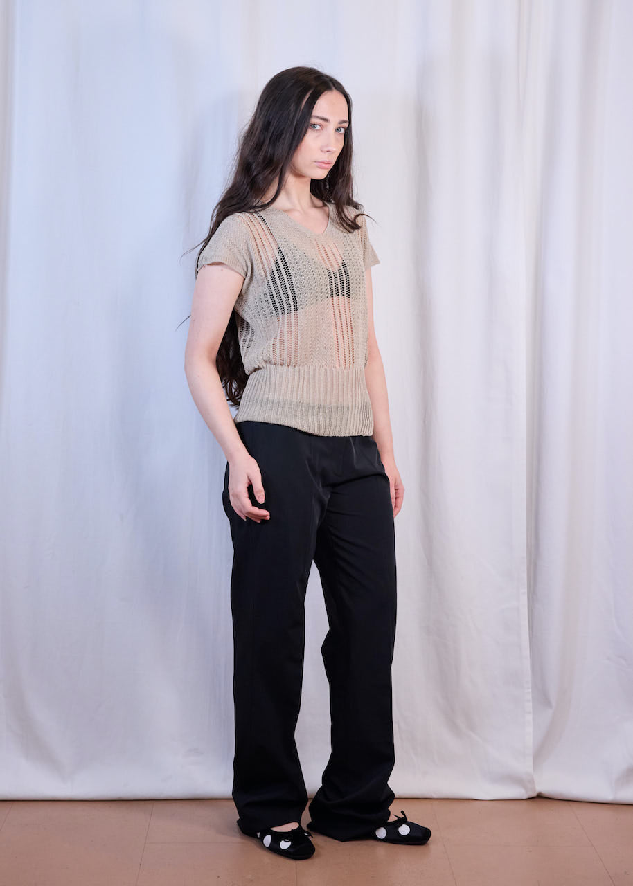 Black Low Rise Trousers