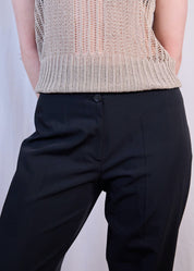 Black Low Rise Trousers