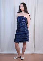 Blue Organza Mini Dress