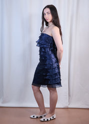 Blue Organza Mini Dress