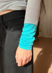 Paloma Long Sleeve Grey & Aqua