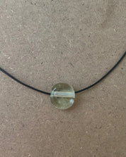 Tiny Clear Glass Circle Necklace
