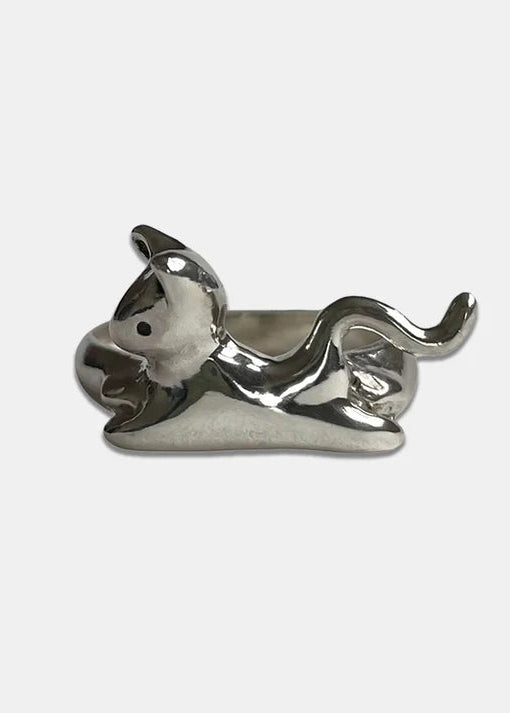 Cat Ring Silver Pupari