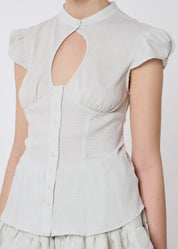 Catheclisma Berta Ivory Cotton Top Close Up 2
