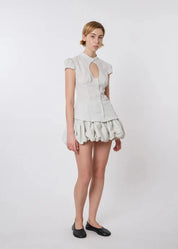 Catheclisma Miel Skirt Ivory Cotton Full Lenght Side