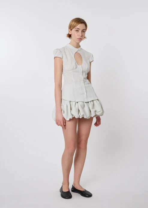 Catheclisma Miel Skirt Ivory Cotton Full Lenght Side