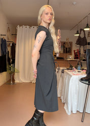 Demi Dress Ash Pinstripe