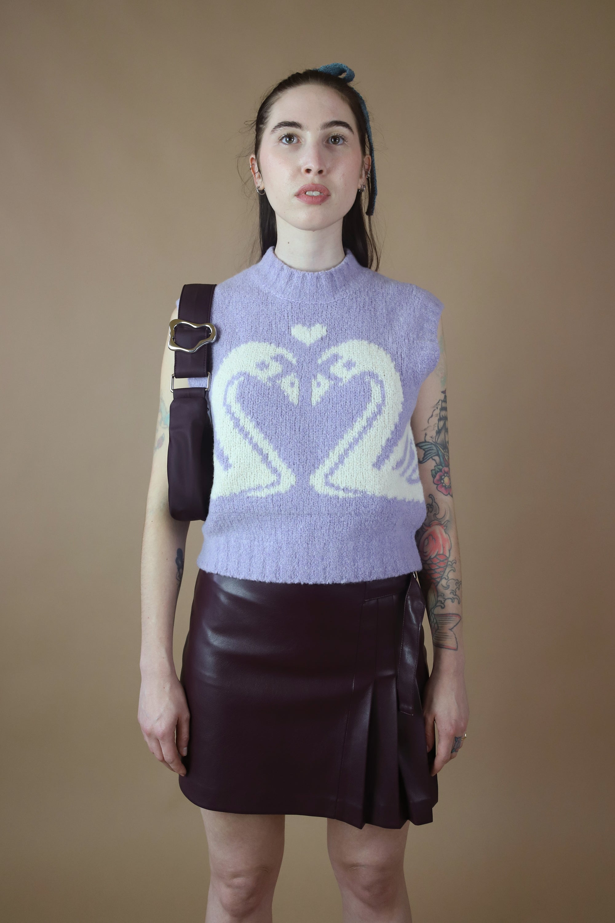 Swan Heart Vest | Purple & White Swan