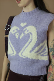 Arthur Apparel | Swan Heart Vest | Purple & White Swan