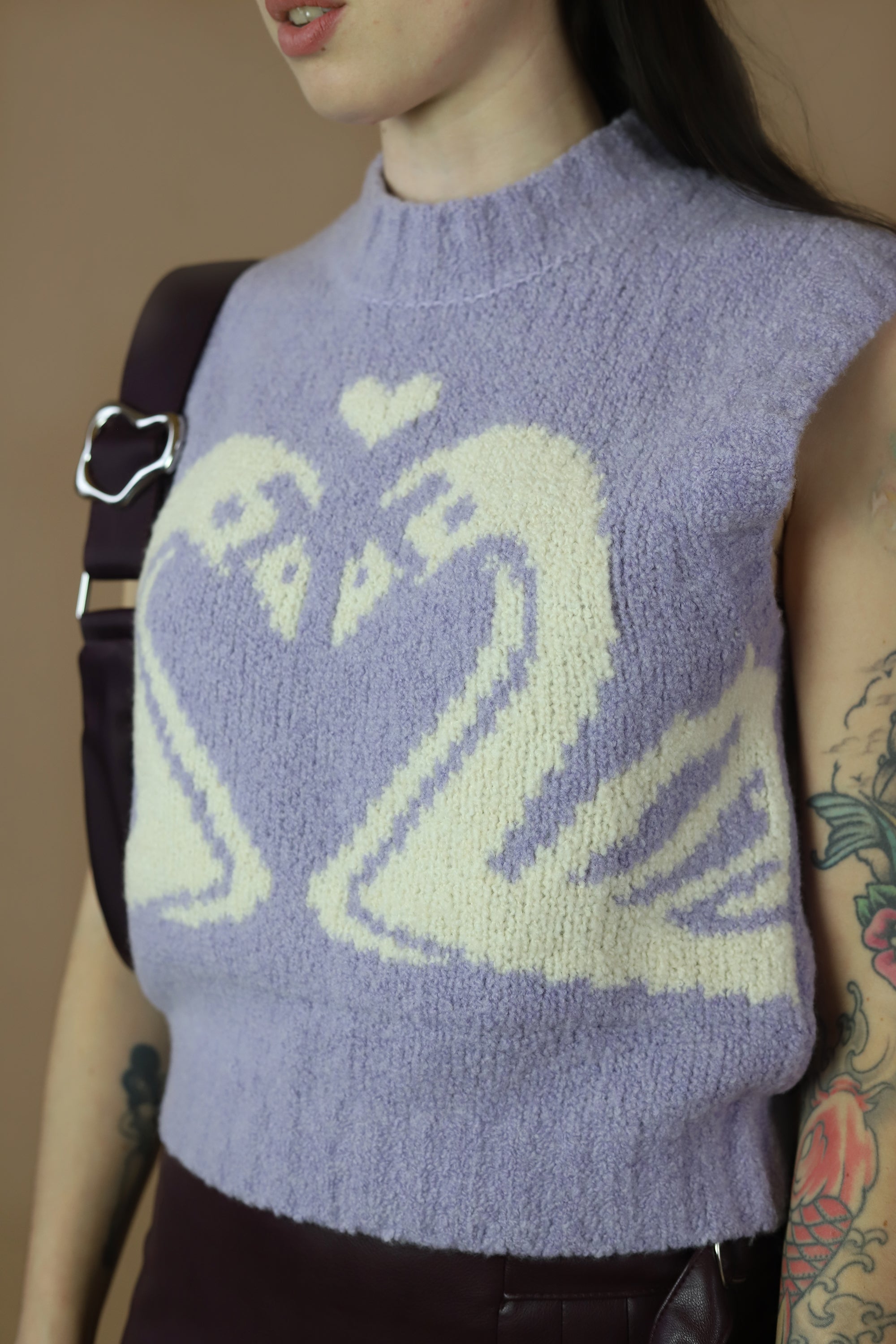 Swan Heart Vest | Purple & White Swan