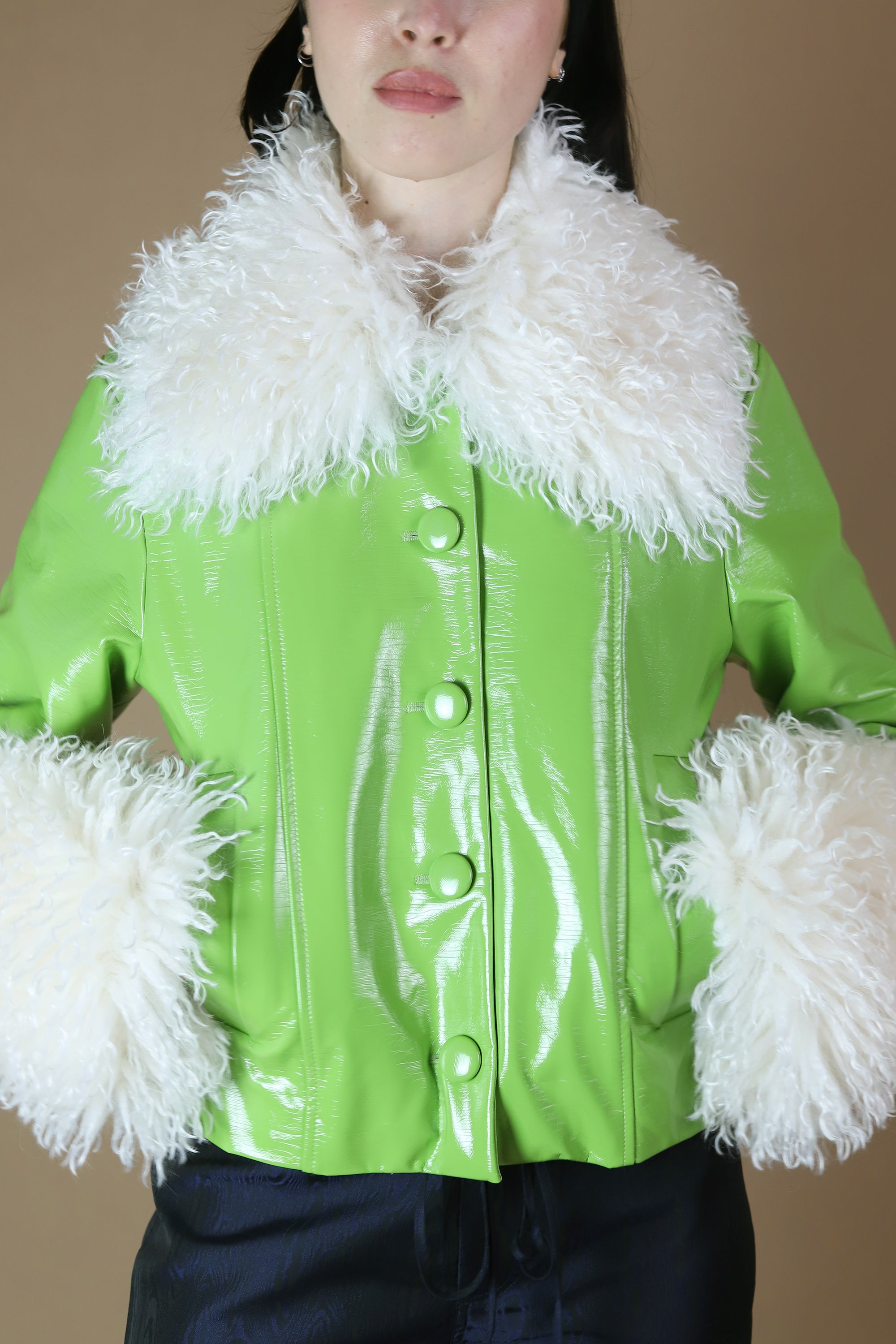 Kitri | Bonnie Vinyl Jacket | Green