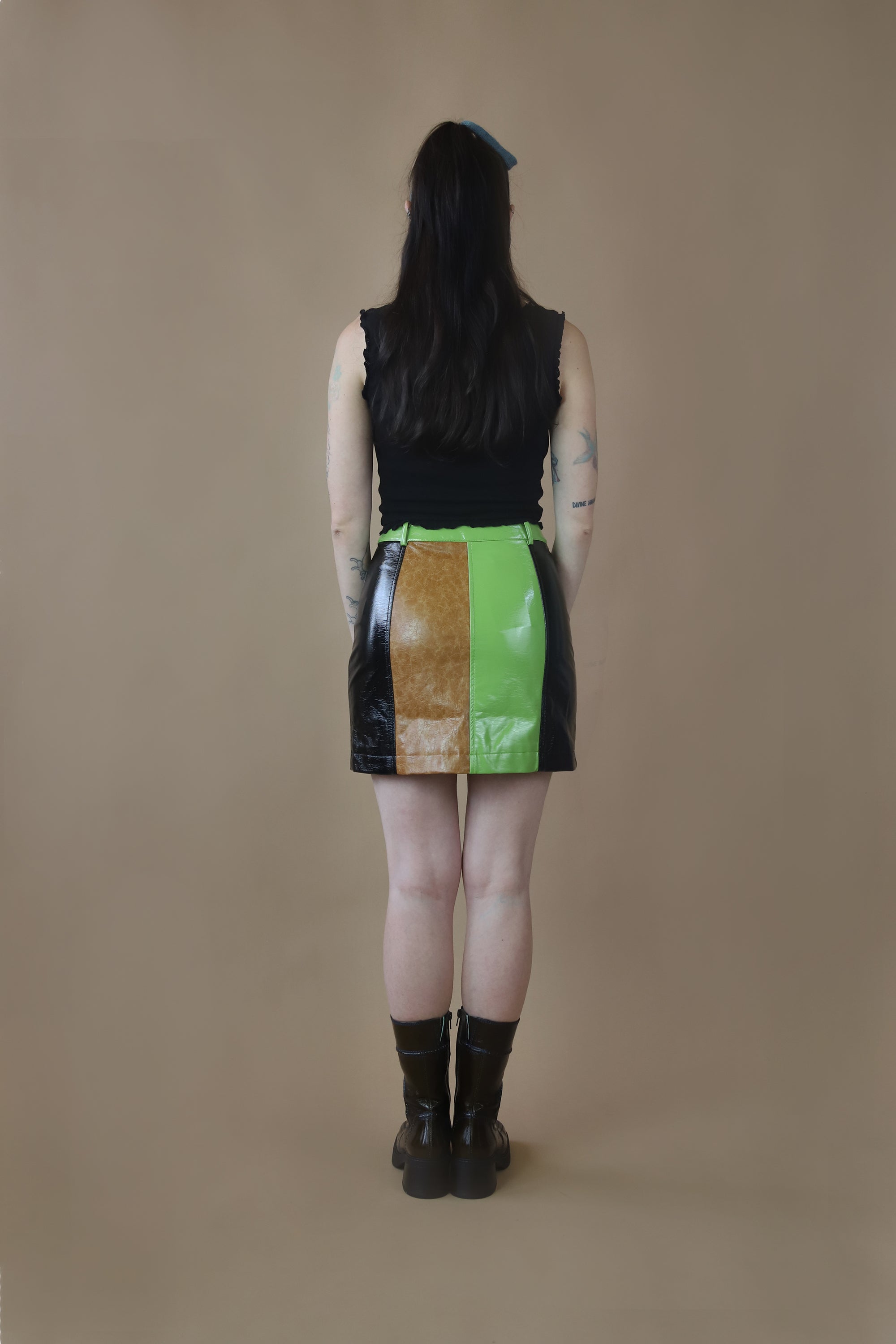 Nancy Faux Leather Mini Skirt | Multicolour