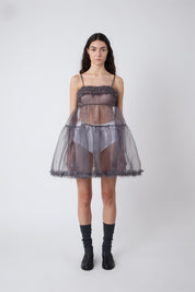 Eloise Dress in Grey Organza