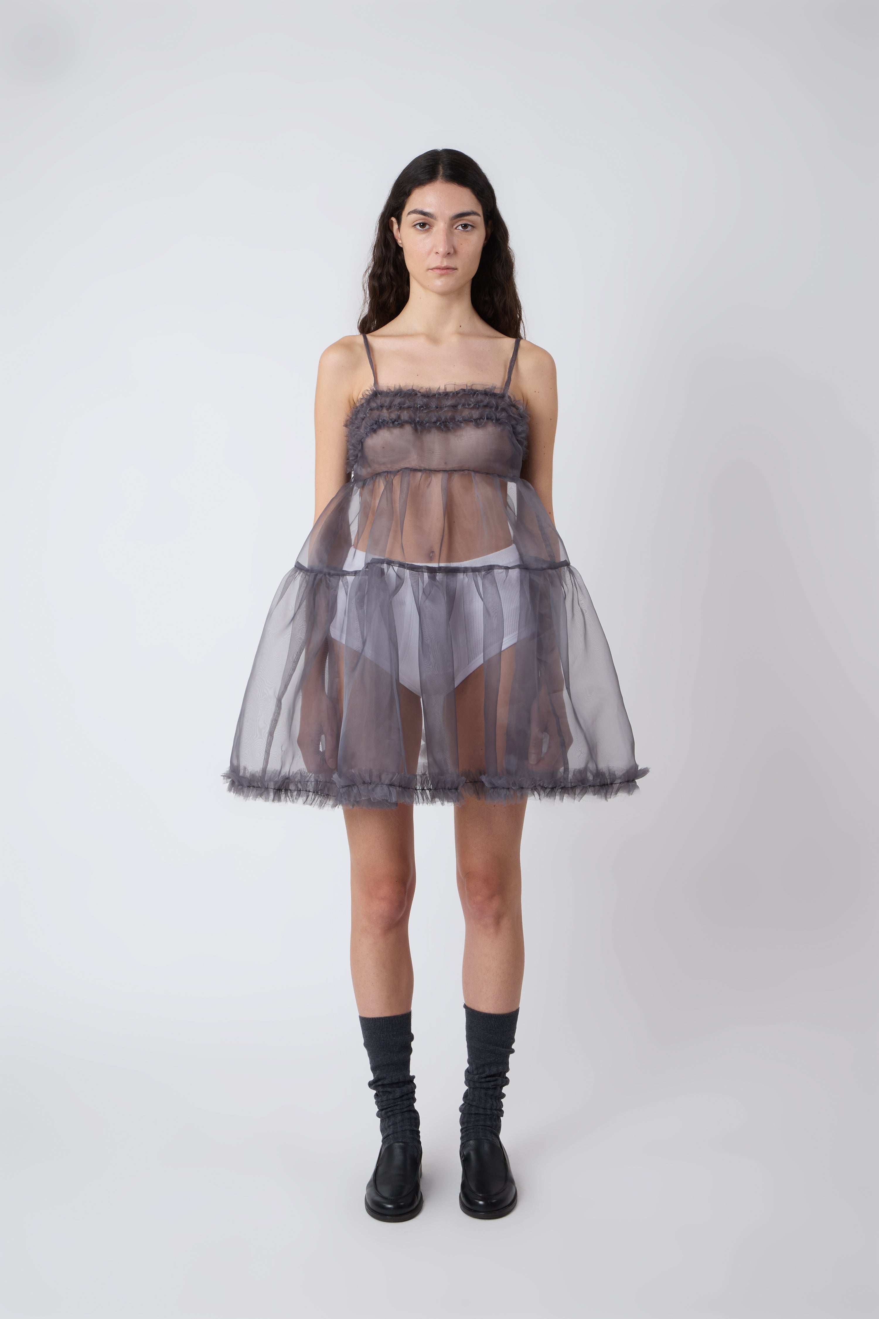 Eloise Dress in Grey Organza