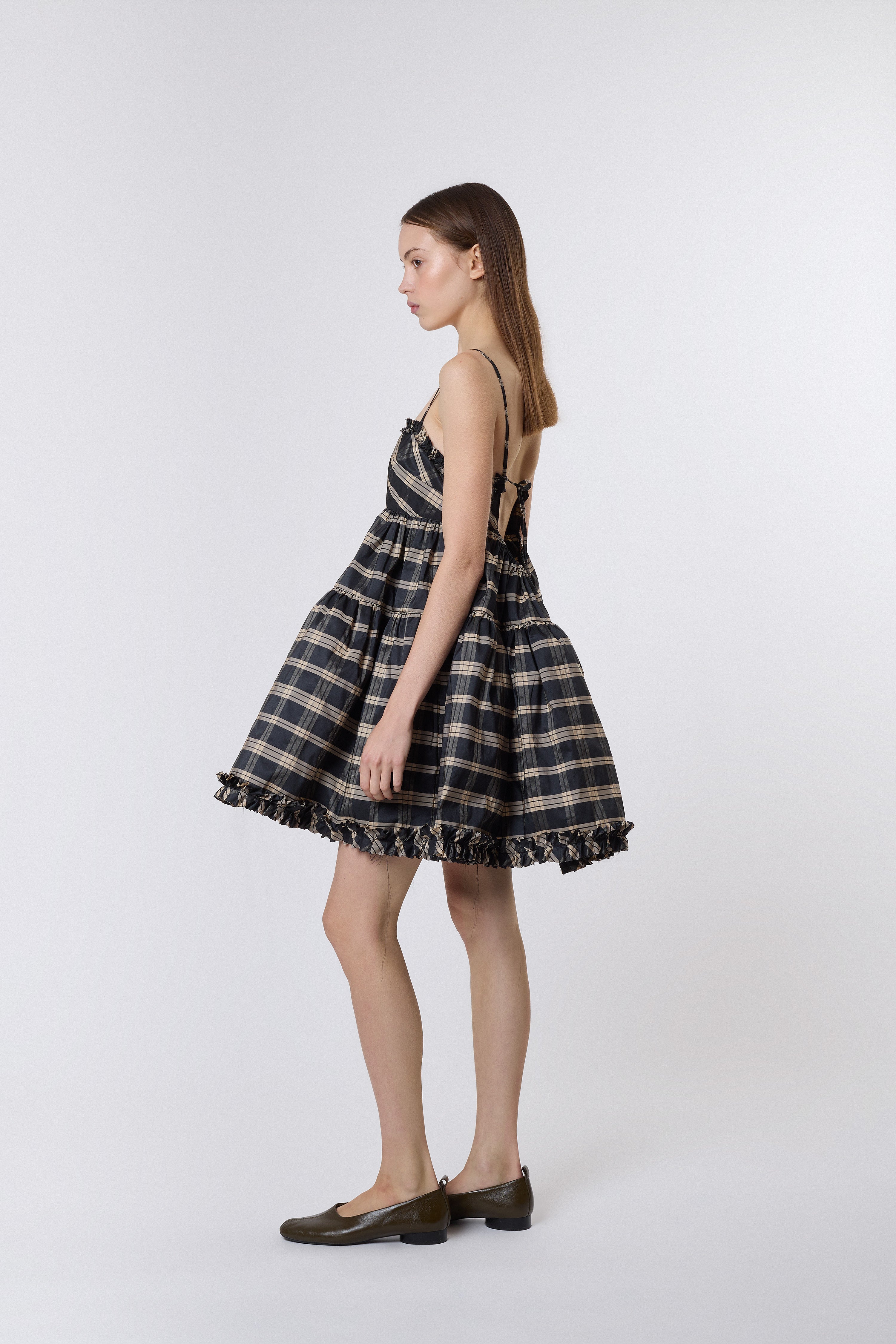 Eloise Tartan Taffeta Dress Catheclisma