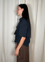 ESTUDIO1999 Bustier Shirt Navy Model Side