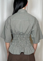 ESTUDIO1999 Corset Shirt Grey Plaid Back