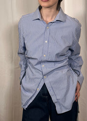 Emily Blue Stripe Cinch Shirt Celosia_Re