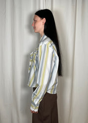 Estudio1999 Ventana Shirt Green Blue Stripe Side