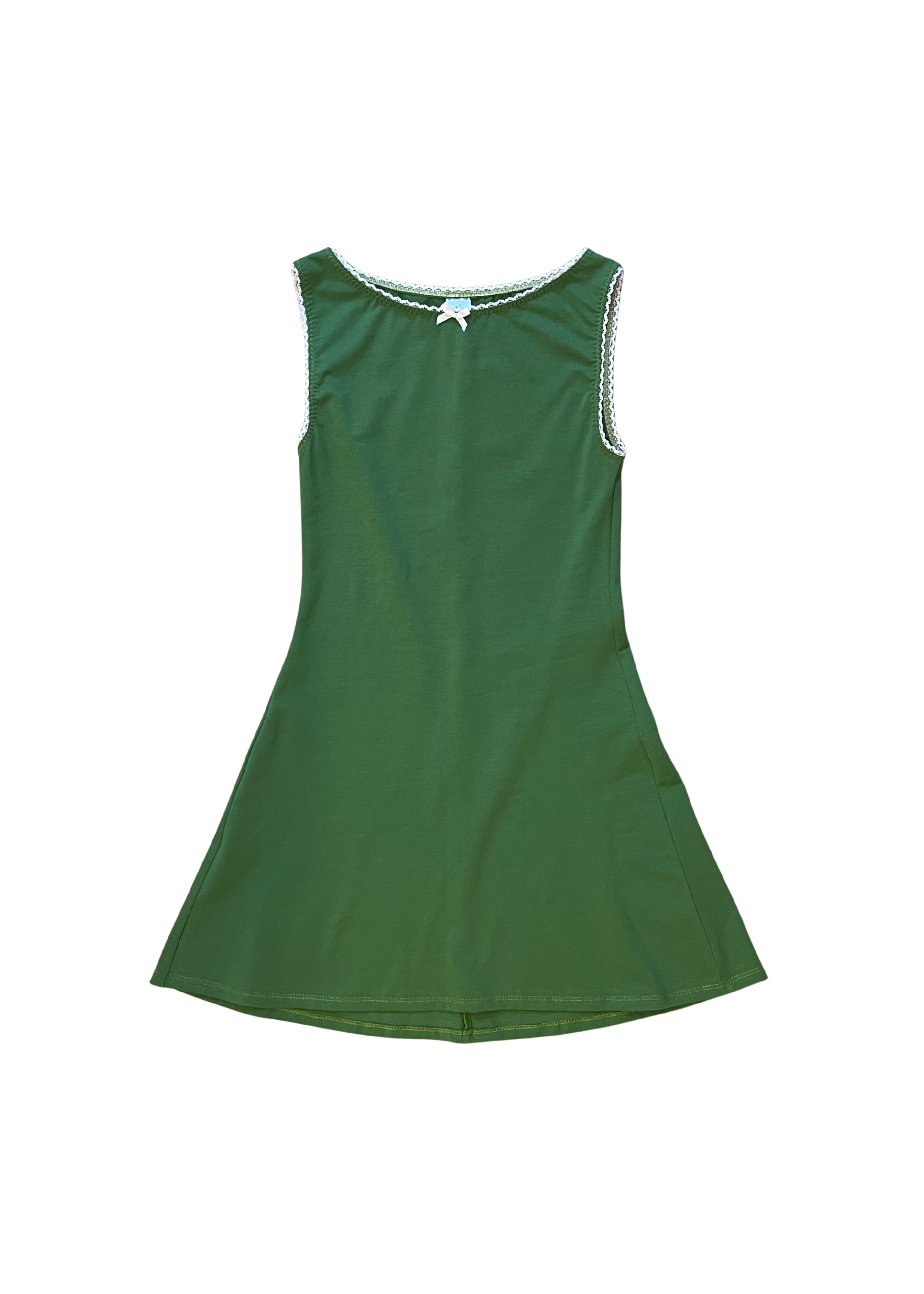 Evie Joynes Meredith Mini Dress Green Pink Flat