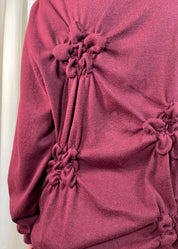 Flor V Neck Burgundy