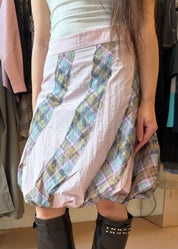 Kaleido Taffeta Lace Trim Layered Skirt