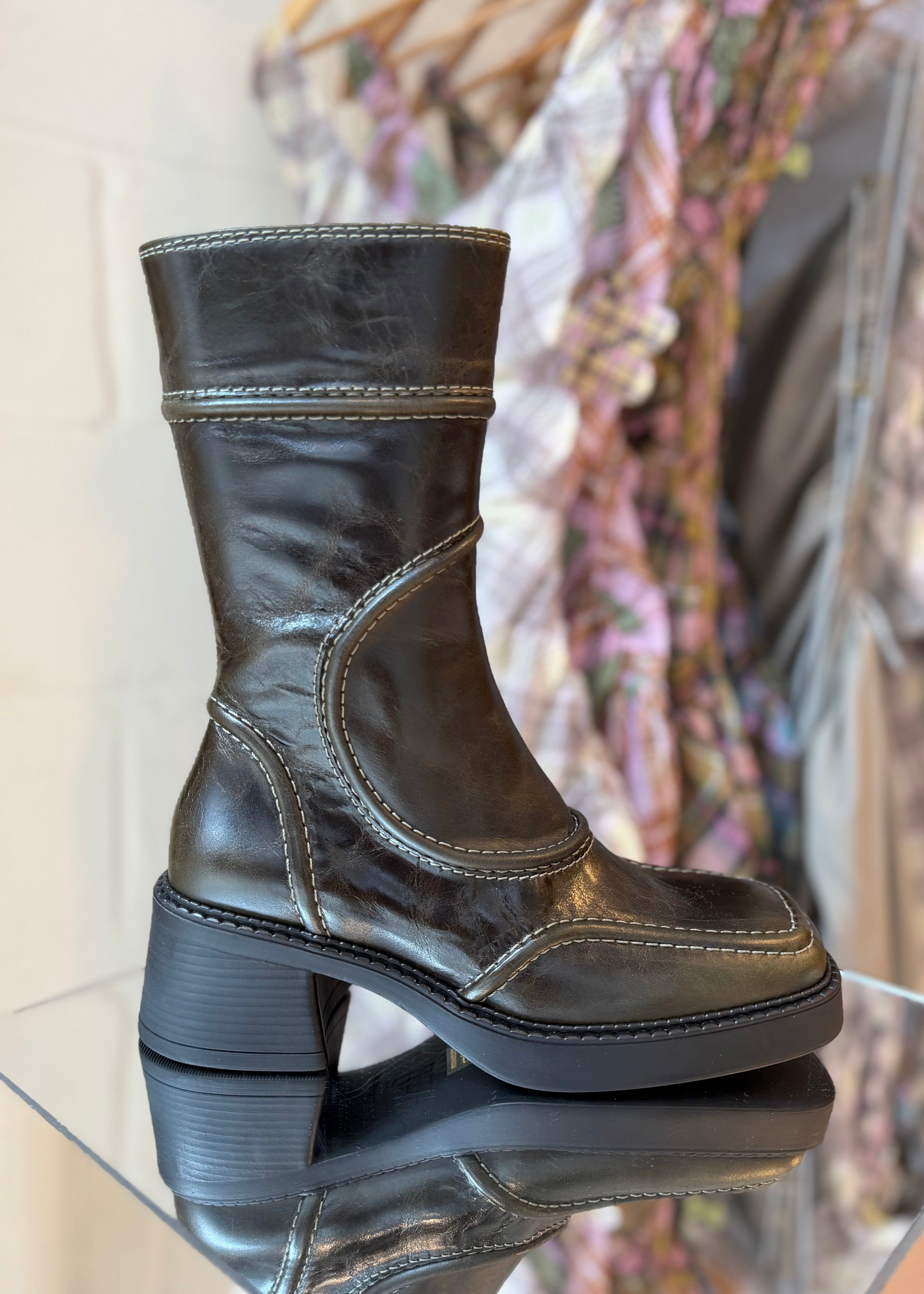 Malene Khaki Ankle Boots