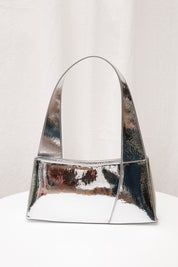 glynit brooke bag in metallic silver