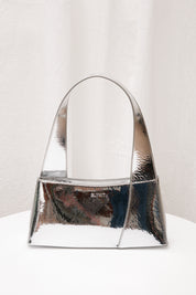 glynit brooke bag in metallic silver