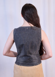Grey Denim Corset Vest