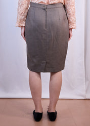 Grey Wool Pencil Skirt