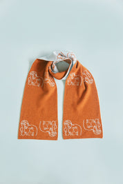 Hades  | Hades Scarf | Rust & Baby Blue