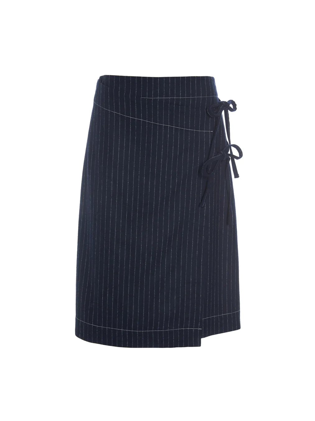 Rasmine Skirt in Dark Blue Pinstripe