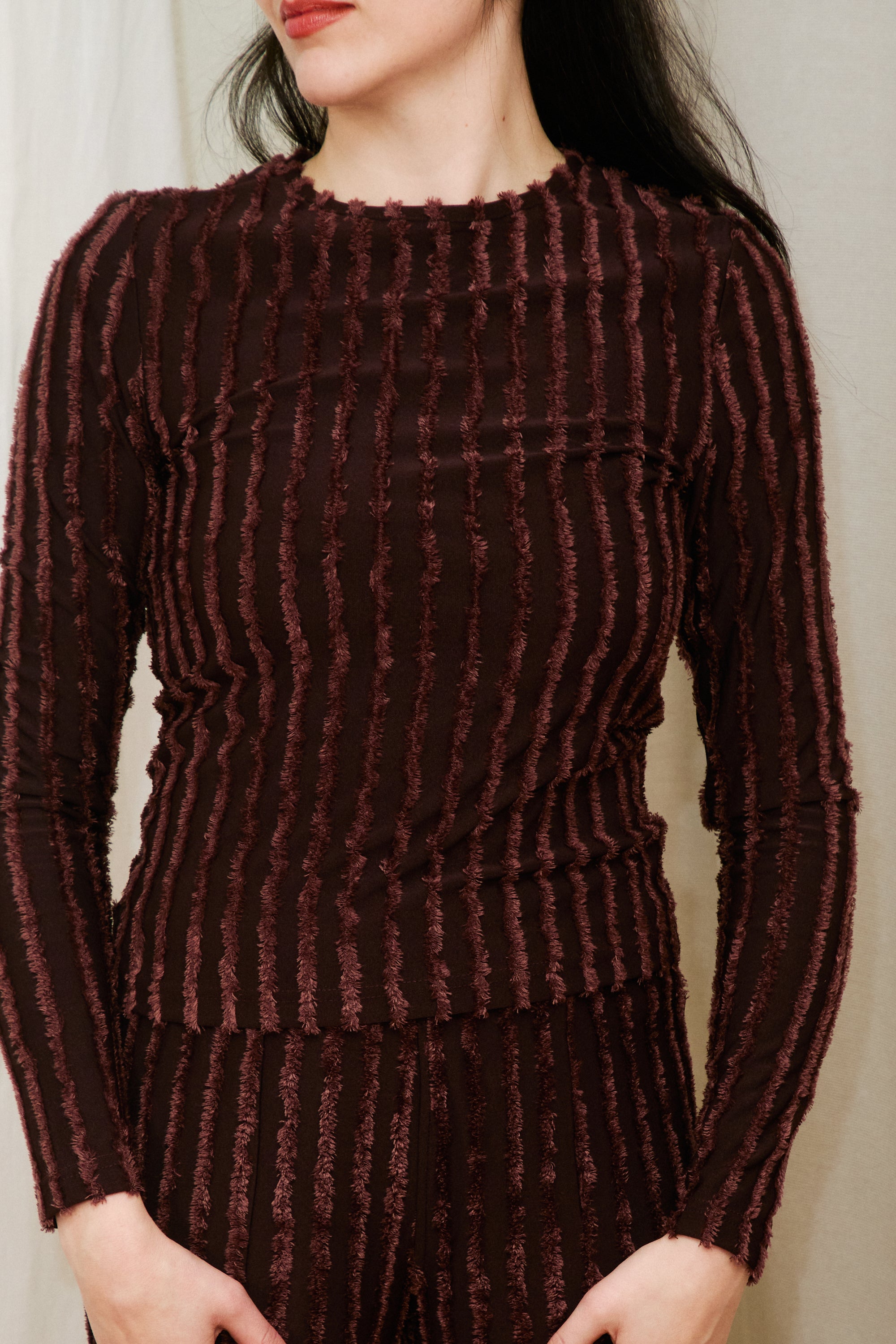 Roberta Long Sleeved Tee in Chocolate Truffle